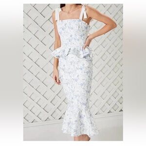 EUC Antonio Melani x Born on Fifth Pippa floral toile peplum dress size 12